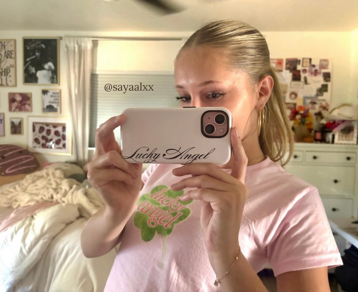 Lucky Angel Cursive Phone Case